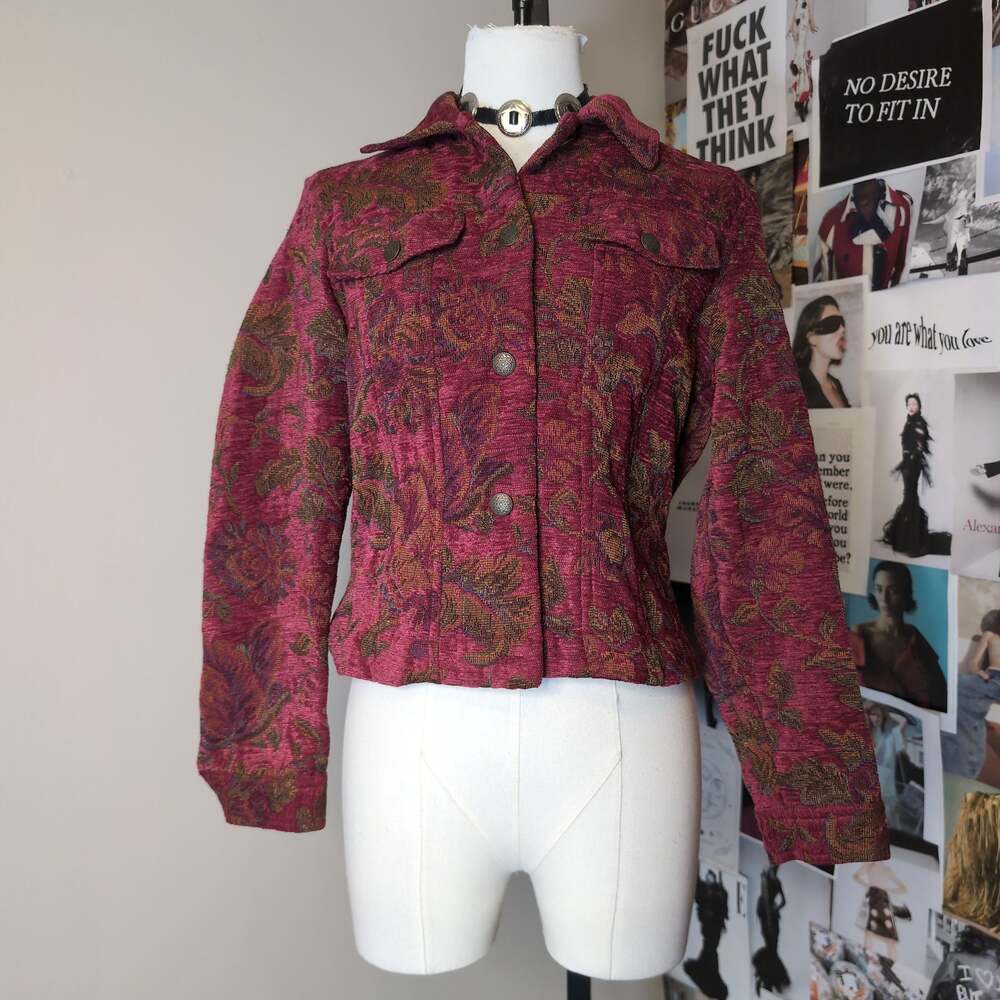 Floral Tapestry Button-Front Jacket Whimsy